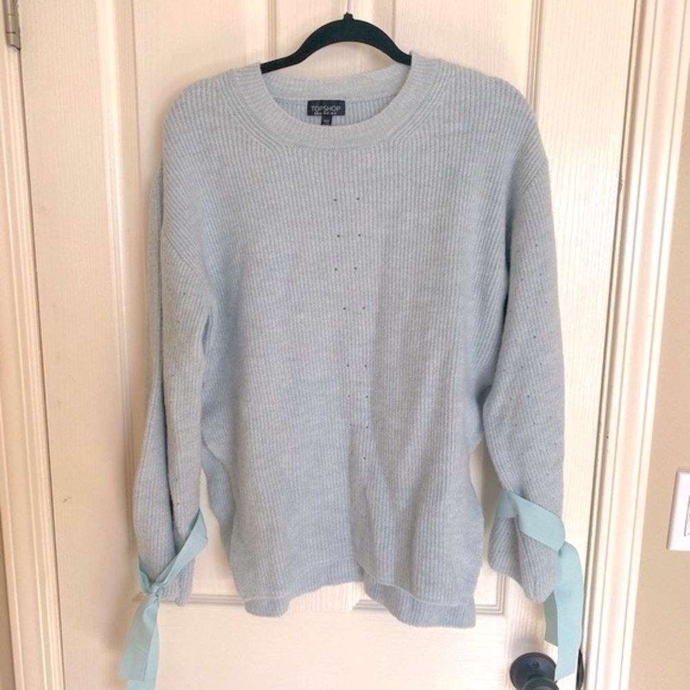 Topshop Tie Cuff Sweater - Picture 3 of 8